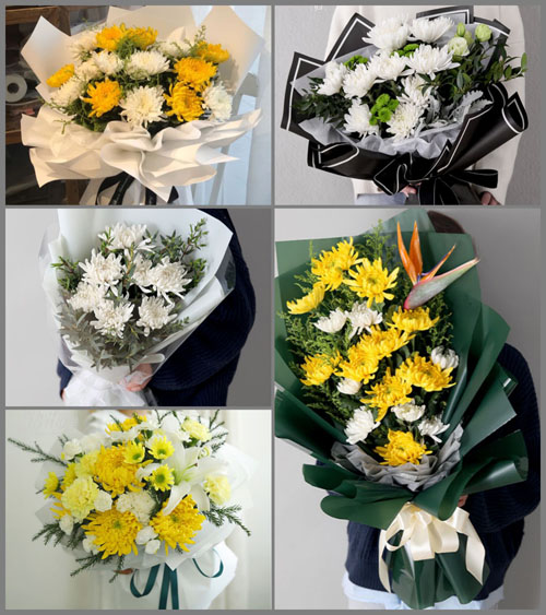 云南昭通鲁甸县水磨镇白事花束代送